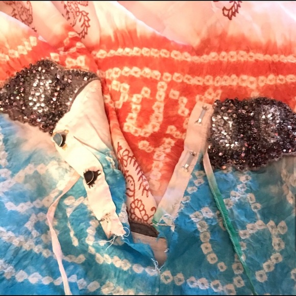 Sweet By Miss Me Silk Beaded Maxi Boho Skirt - Picture 5 of 10